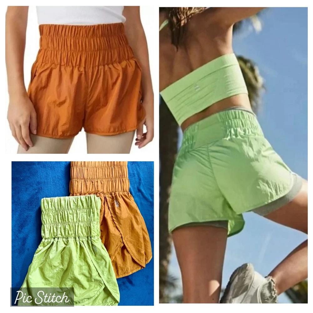 Lime Green AND Burnt Orange NWOT Free People Movement The Way Home Shorts, small